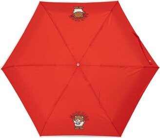 Teddy Bear-Printed Compact Umbrella-AA