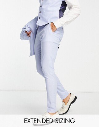 super skinny linen mix suit pants in blue