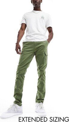 skinny washed cargos in khaki