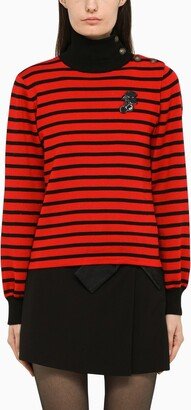 Red and black coloured turtleneck