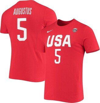 Women's Seimone Augustus Usa Basketball Red Name and Number Performance T-shirt