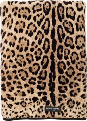 Leopard Printed Terry Bath Towel