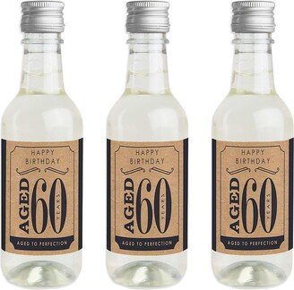 Big Dot Of Happiness 60th Milestone Birthday - Mini Wine Bottle Label Stickers Party Favor Gift 16 Ct