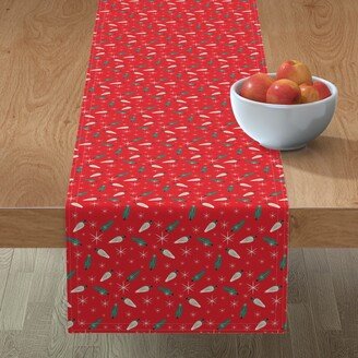 Table Runners: Vintage Christmas Light Bulb On Red Table Runner, 72X16, Red