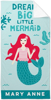 Towels: Nautical Mermaid Towel, Red
