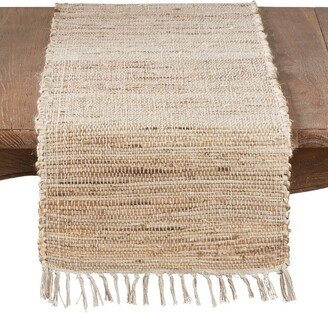 Saro Lifestyle Long Table Runner With Jute Chindi Design, 16