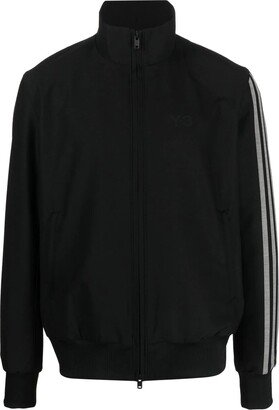 Black Wool Blend Track Jacket-AA