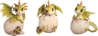 Q-Max 3-PC 4.5H 3-PC Green Dragon Baby in Egg Statue Fantasy Decoration Figurine