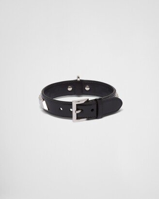 Studded Brushed Leather Pet Collar-AA