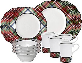 Stewart Tartan 16-Piece Dinnerware Set