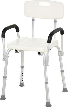 HOMCOM Shower Chair, Mobility Medical Grade Bath Chair, Adjustable Shower Bench with Removable Armrests for Seniors, Handicap, Disabled