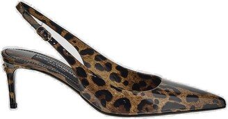 Leopard Printed Slingback Pumps