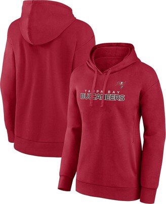 Women's Branded Red Tampa Bay Buccaneers Checklist Crossover V-Neck Pullover Hoodie