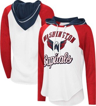 Starter Women's G-iii Sports by Carl Banks White, Red Washington Capitals Mvp Raglan Hoodie T-shirt - White, Red