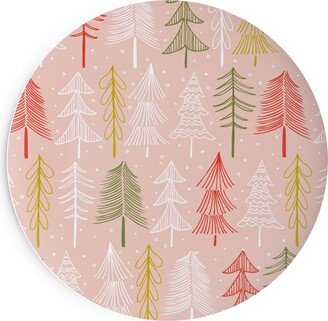 Salad Plates: Oh' Christmas Tree Salad Plate, Pink