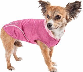 Active Pull-Rover 4-Way Stretch Two-Toned Performance Sleeveless Hoodie Dog and Cat T-Shirt - Pink - XS