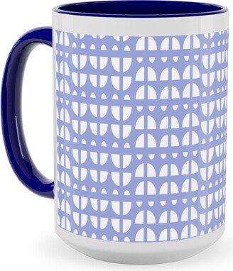 Mugs: Geometric - Blue Ceramic Mug, Blue, 15Oz, Blue