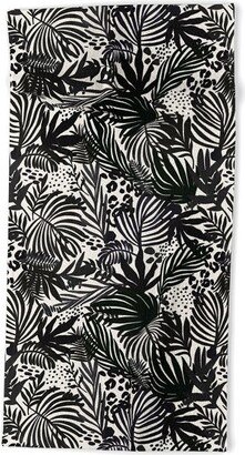 Marta Barragan Camarasa Wild abstract jungle on black Beach Towel