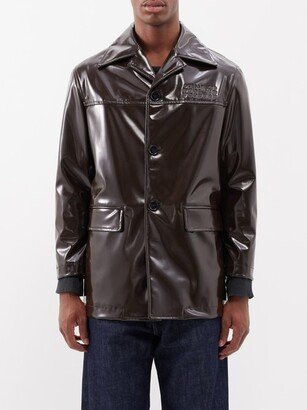 Logo-debossed Faux-leather Jacket