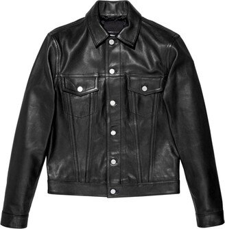 Logo-Patch Leather Jacket-AB
