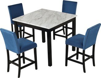 BESTCOSTY 5-piece Counter Height Dining Table Set with One Table and Four Chairs