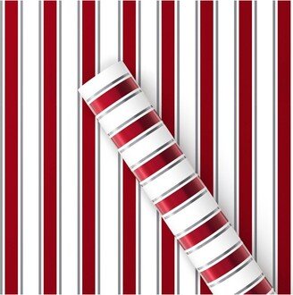 90 sq ft Horizontal Striped Christmas Gift Wrap Red/White - Wondershop™