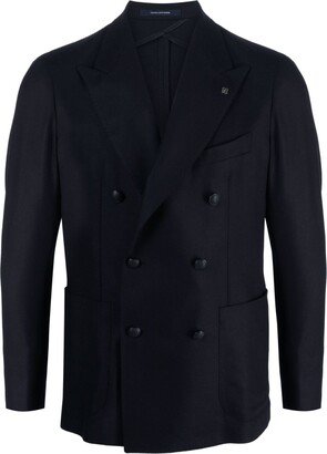 Peak-Lapel Double-Breasted Blazer