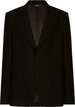 Single-Breasted Fine-Knit Blazer