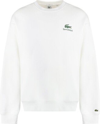 X Lacoste Logo Embroidered Crewneck Sweatshirt