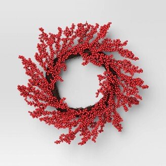 22 Cluster Berry Artificial Christmas Wreath Red - Wondershop™