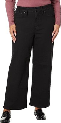 The Plus Curvy Perfect Vintage Wide-Leg Jean in Black Rinse Wash (Black Rinse Wash) Women's Jeans