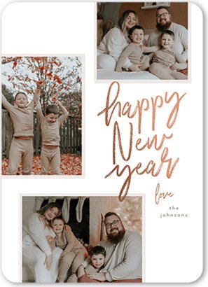 New Year's Cards: Handwritten New Year New Year's Card, White, 5X7, New Year, Matte, Signature Smooth Cardstock, Rounded