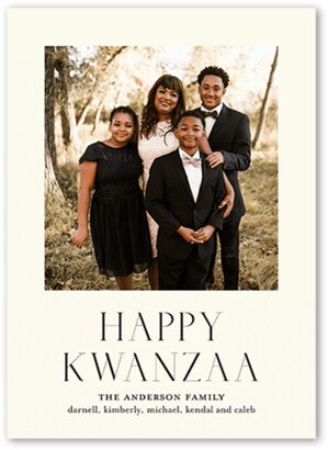 Kwanzaa Cards: Simple Enjoyment Kwanzaa Card, Beige, 5X7, Kwanzaa, Matte, Signature Smooth Cardstock, Square