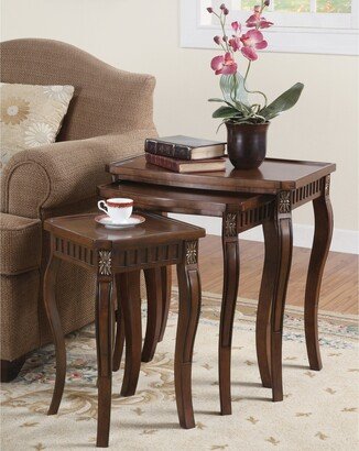 Warm Brown 3-piece Elegant Nesting Table Set