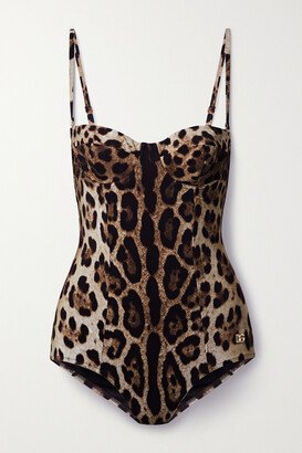 Cutout Leopard-print Underwired Swimsuit - Animal print