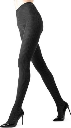 Side Cable-Knit Sweater Tights-AA