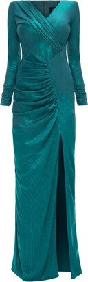 Angelika Jozefczyk Shiny Evening Gown Aurora Emerald