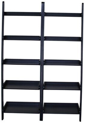 Lean To Shelf Units with 5 Shelves, Set of 2