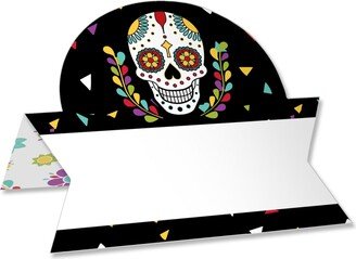 Big Dot of Happiness Day of the Dead - Halloween Sugar Skull Party Tent Buffet Card - Table Setting Name Place Cards - Set of 24