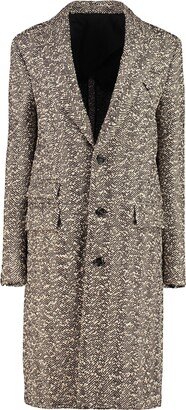 Single-breasted Boucle' Fabric Coat