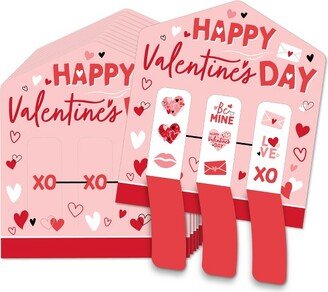 Big Dot of Happiness Happy Valentine’s Day - Valentine Hearts Party Game Pickle Cards - Pull Tabs 3-in-a-Row - Set of 12