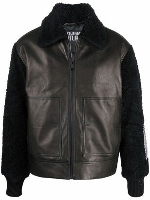 Shearling-Panel Bomber Jacket