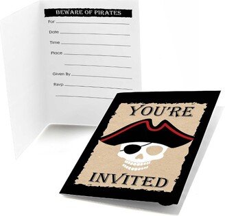 Big Dot of Happiness Beware of Pirates - Fill In Pirate Birthday Party Invitations (8 count)