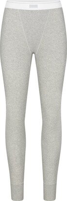 Cotton Rib Legging | Light Heather Grey Multi