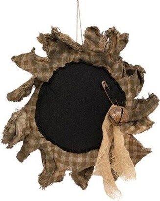 Primitive Plaid Black Eyed Daisy Hanger - 9” in diameter and 1.5” deep