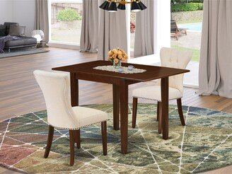 3-Pc Rectangular Dining Set Included a Kitchen Table and 2 Parson Dining Chairs