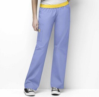 Quebec -Woen's Full Elastic Cargo Scrub Pant - Ceil Blue