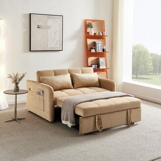 Calnod Twins Pull out Sofa Bed Velvet Sleeper Sofa Modern Convertible Folding Sofa-AA