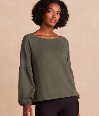 The Softest French Terry Boatneck Pullover - Olive