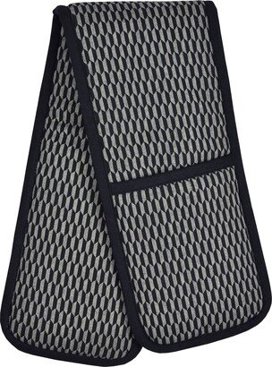 Dunelm Geometric Double Oven Glove Grey